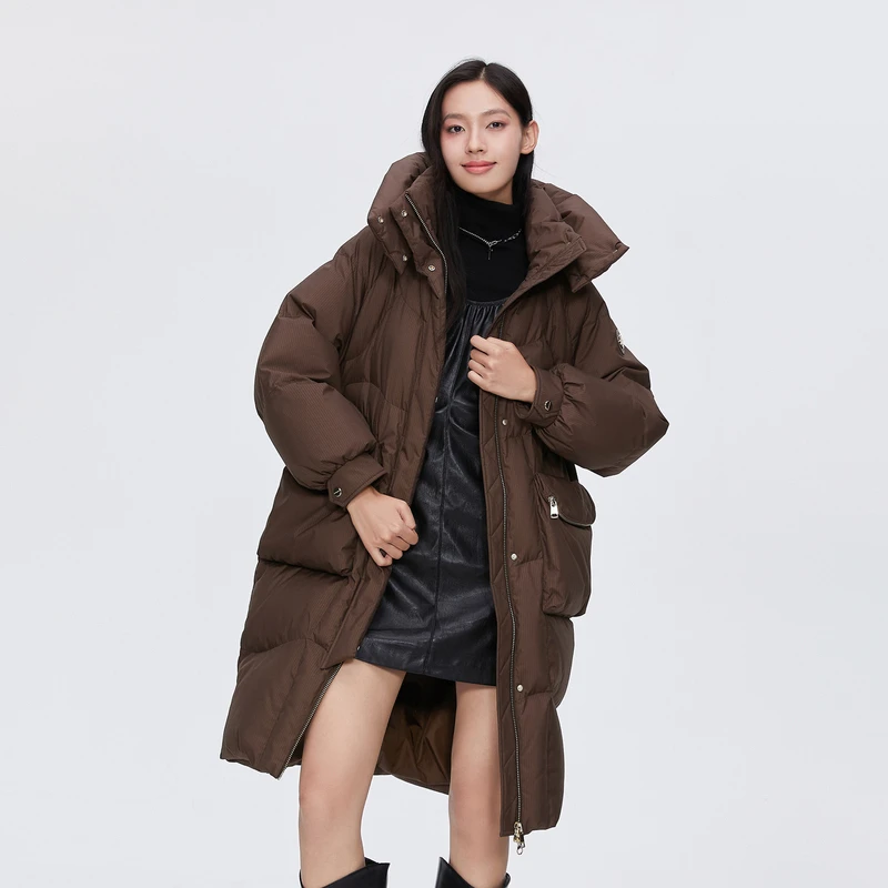 【好羽绒】【又又专属】波司登2024冬季新款女中长款黑金系列羽绒服B4