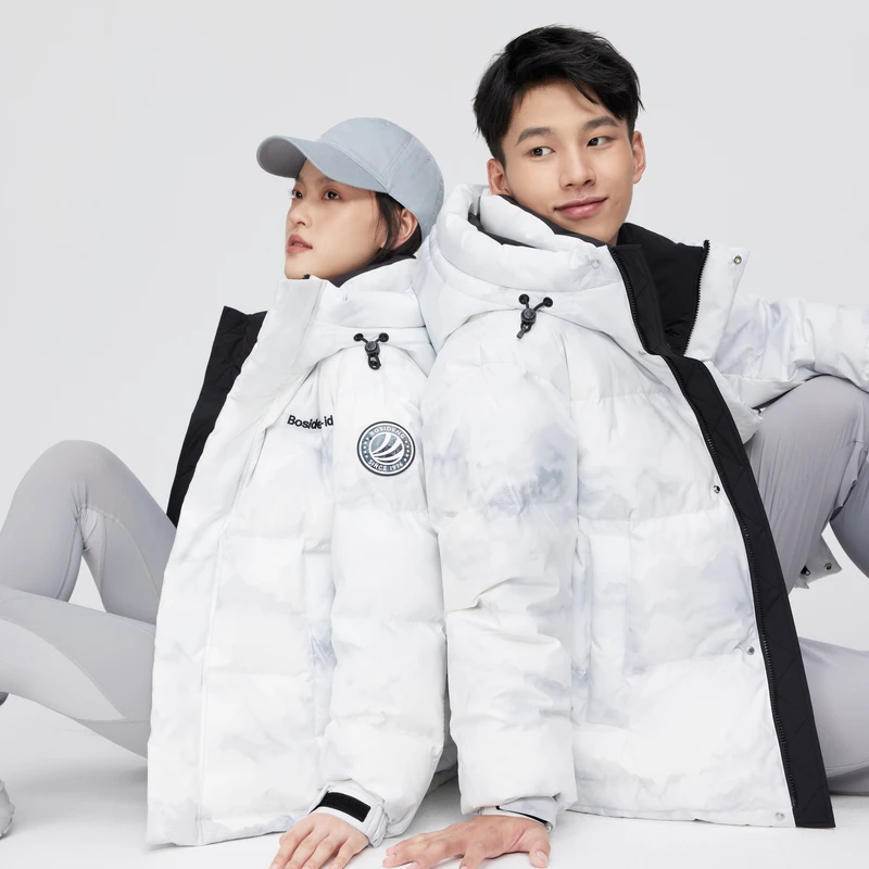 【好羽绒】波司登羽绒服2022冬季情侣同款水墨运动厚款宽松短款外套