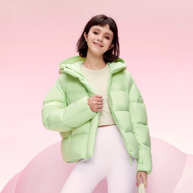 【波司登】90绒连帽女2023新款时尚短款零压系列休闲羽绒服热力感