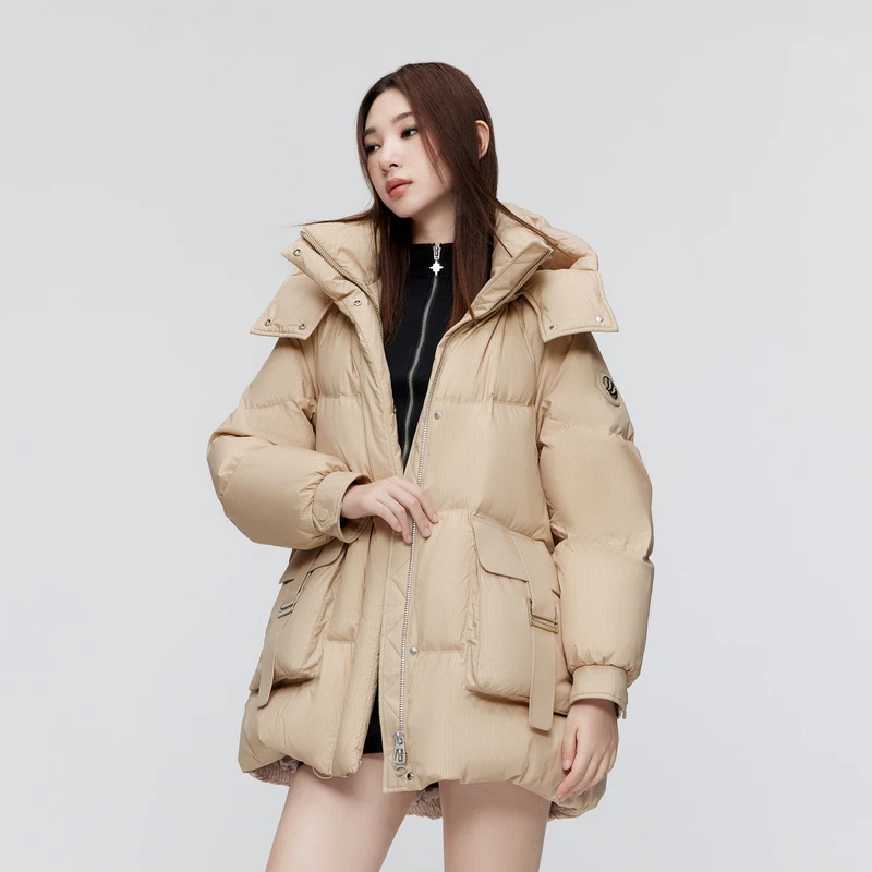 【好羽绒】波司登2023女士中款百搭黑金系列羽绒服外套B30145262