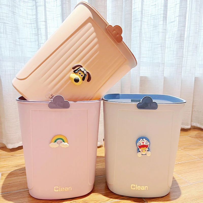 方形垃圾桶家用大容量高颜值卧室卫生间厨房客厅办公室带压圈纸篓