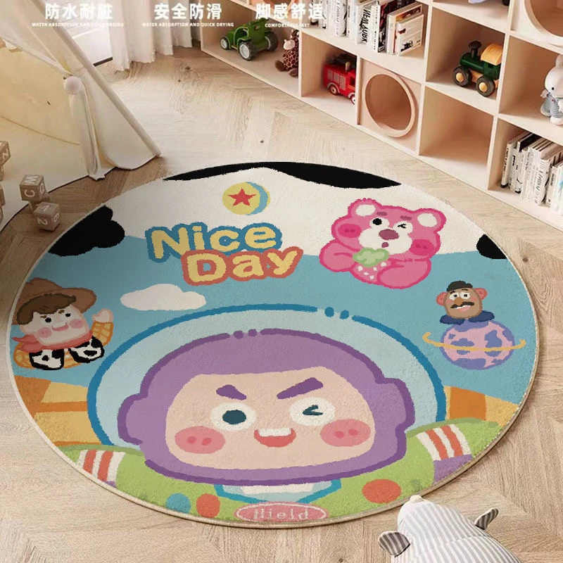 仿羊绒圆形星黛露巴斯光年可爱床边地毯卧室地垫客厅家用地毯地垫