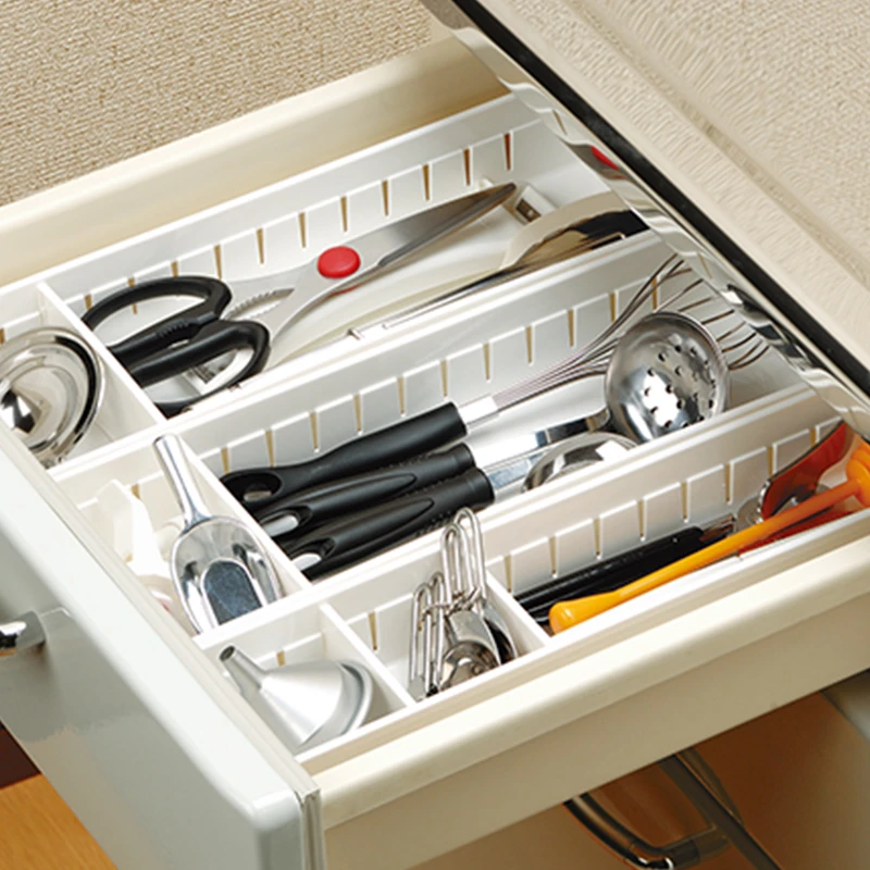 利快橱柜收纳盒橱柜抽屉分类盒家用日式抽屉式分格分隔盒多格