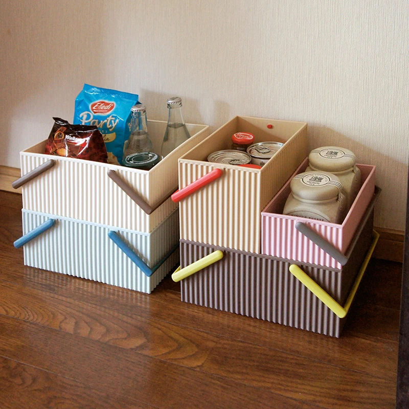 利快日本进口橡胶桌面收纳方形办公室波浪收纳筐多场景适用收纳盒