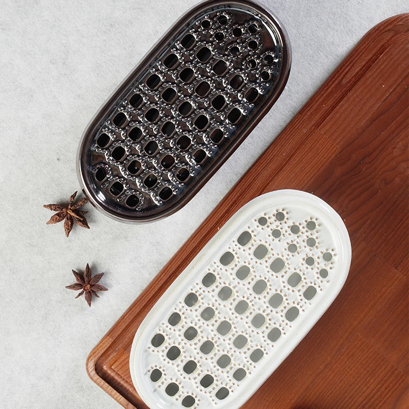 利快日本进口陶瓷研磨碗神器多功能家用磨泥碗网格泥器手工透气