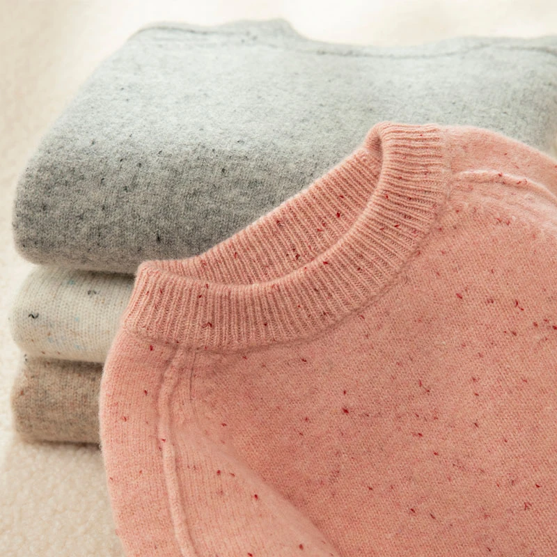 2024秋冬新款儿童羊毛衫半高圆领插肩袖加厚男女中大童针织打底衫