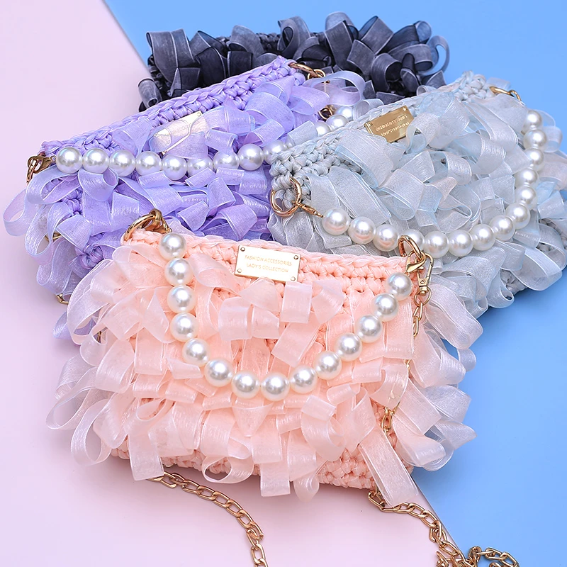 手工复古风diy编织包包材料毛线丝带自制小香风单肩斜跨闺蜜礼物