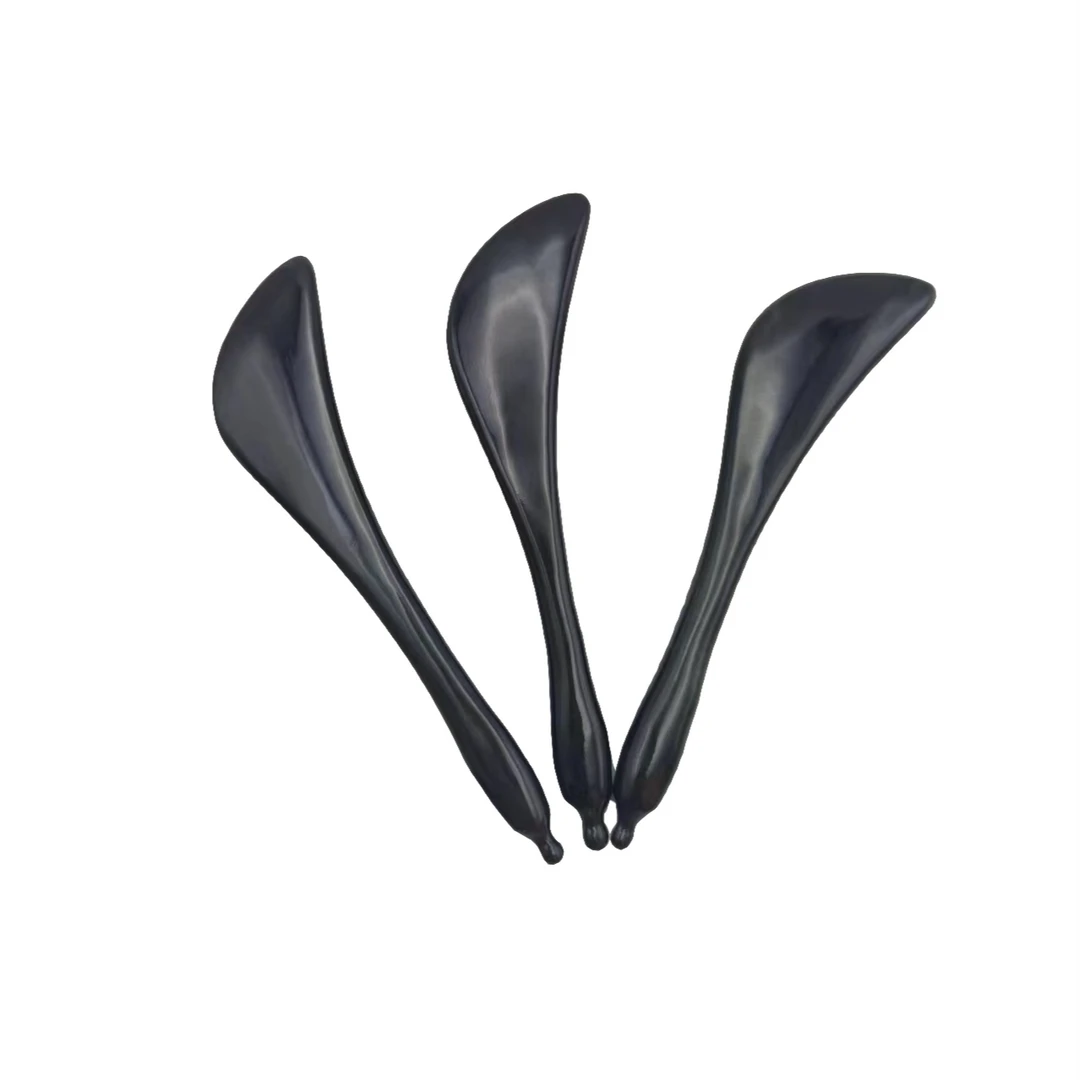 牛角按摩板刮痧美容板眼部脸部家用疏通面霜勺天然提拉拔筋棒通经