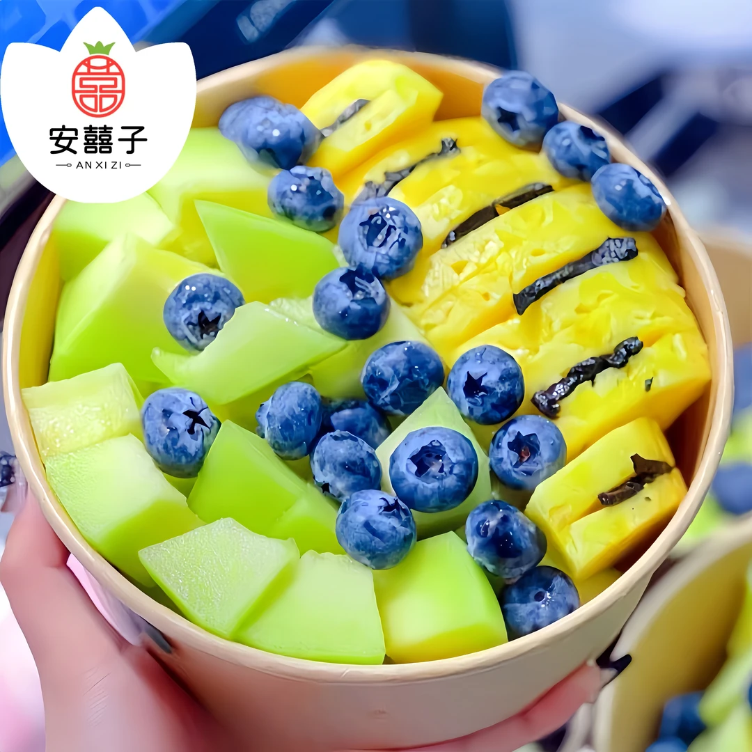 【匠心果切】蜂蜜凤梨夹乌梅+白雪蜜/网纹瓜+蓝莓