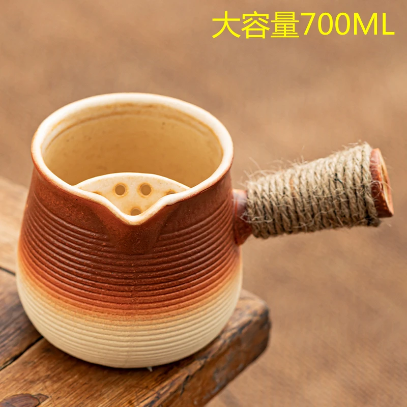 围炉煮茶家用干烧罐罐壶复古简约烤奶壶防烫粗陶煮茶壶带过滤带罐