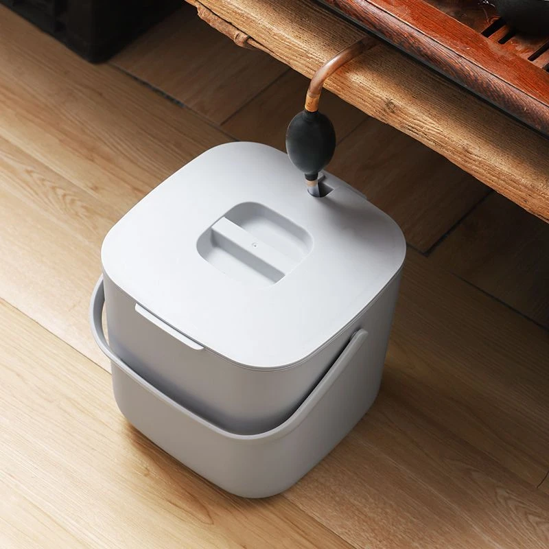 6L茶水桶废水桶茶盘排水管茶台茶水分离垃圾桶桌下茶叶茶桶茶渣桶