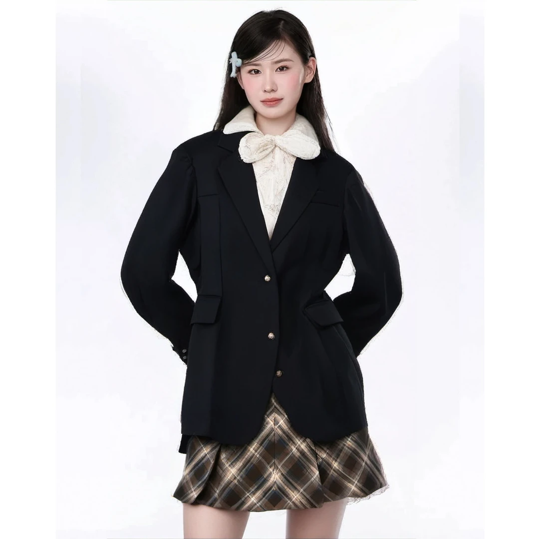 Basic House/百家好时尚休闲夹克 BJ1156-HUJK321ABK