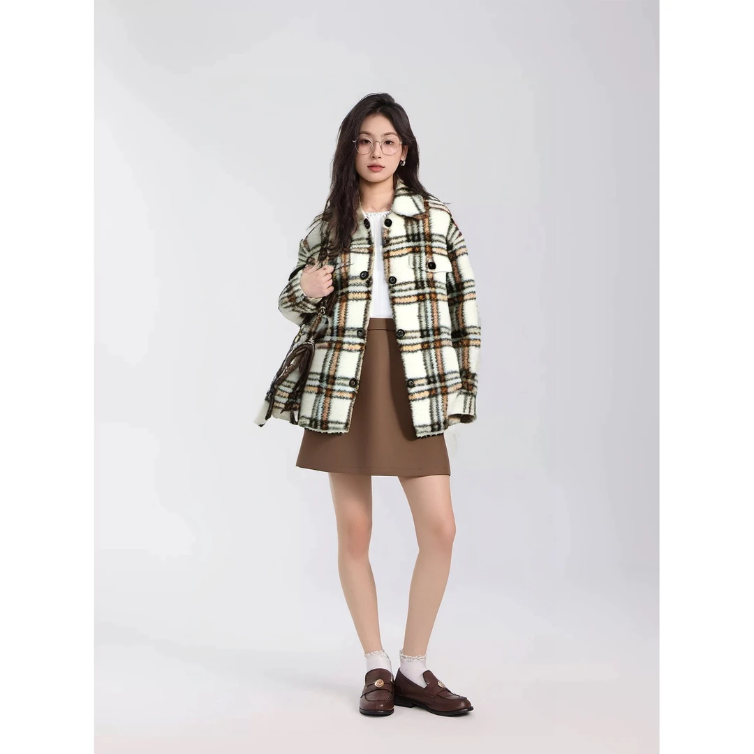 JUCY JUDY时尚格纹短款外套 JJ351-JUCA725BIV