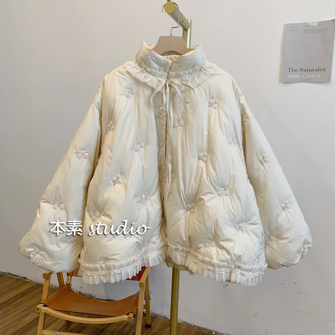 C2893小立领钉珠拼接轻薄短外套