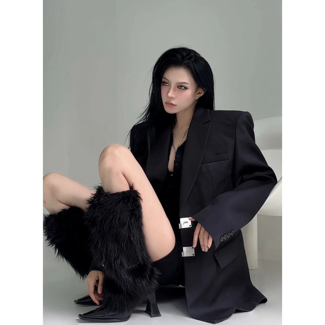 【大吉专属】毛毛袜套秋冬保暖长筒袜子堆堆袜小腿套#JJ0014