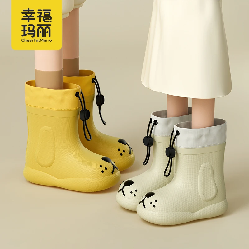 小狗儿童雨鞋女款男孩防水束口轻便男童女童雨靴防滑