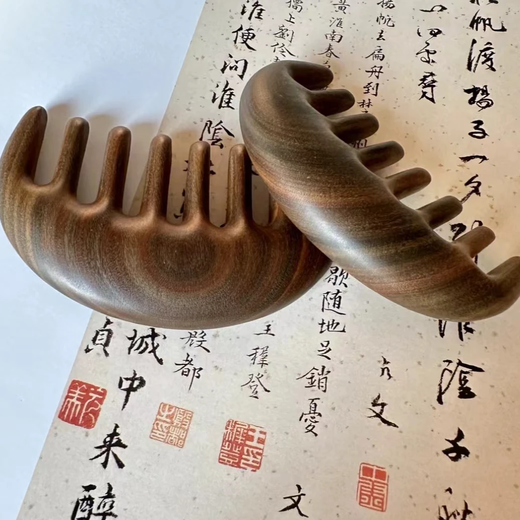 纯天然正宗绿檀木经络按摩梳多功能经络梳养发防脱发梳头神器随身