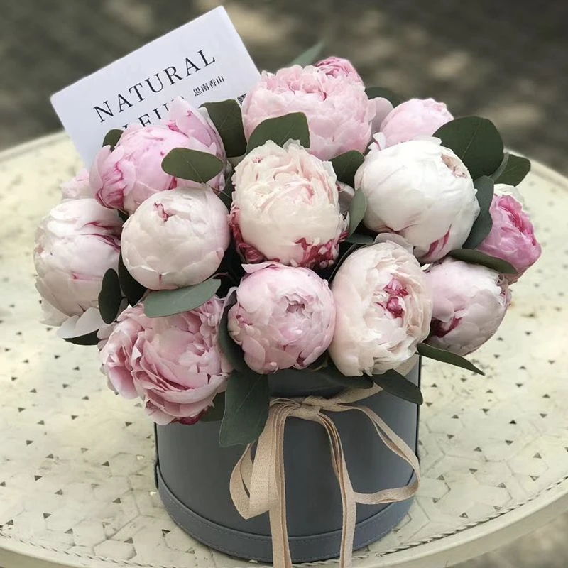 进口芍药鲜花花束玫瑰混搭送朋友生日礼物祝福上海鲜花速递同城