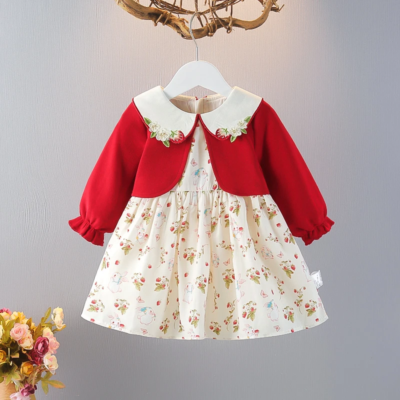 女童连衣裙秋装洋气一周岁宝宝礼服生日抓周宴儿童公主裙春秋衣服
