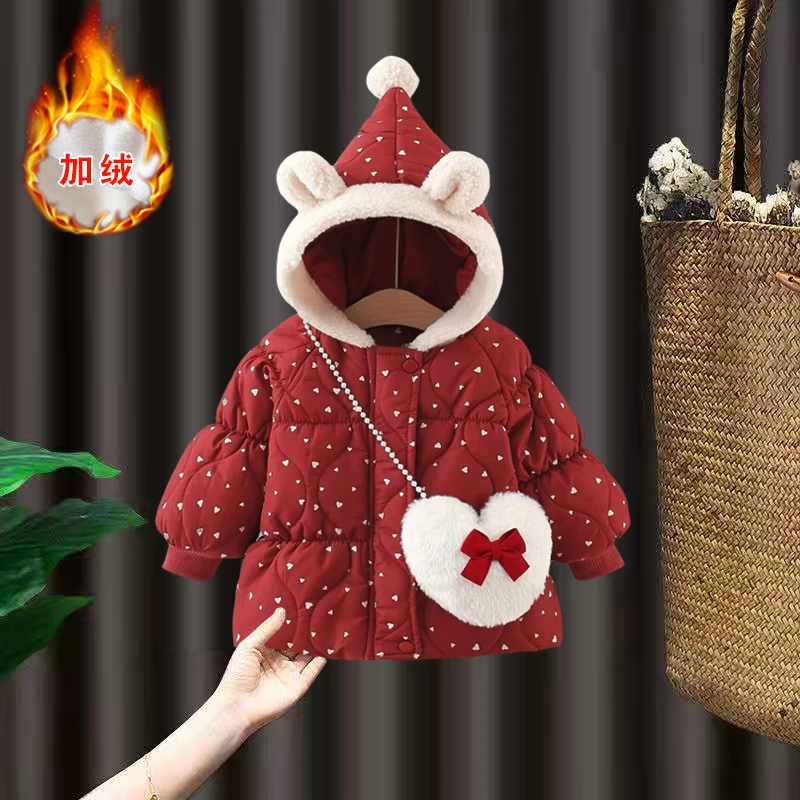 女童棉服碎花外套韩版女宝宝小婴儿冬款棉衣洋气保暖儿童加绒棉袄