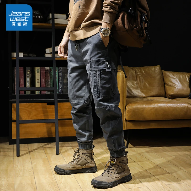 真维斯新款美式复古工装裤男春秋裤子潮牌宽松休闲加厚加绒多口袋