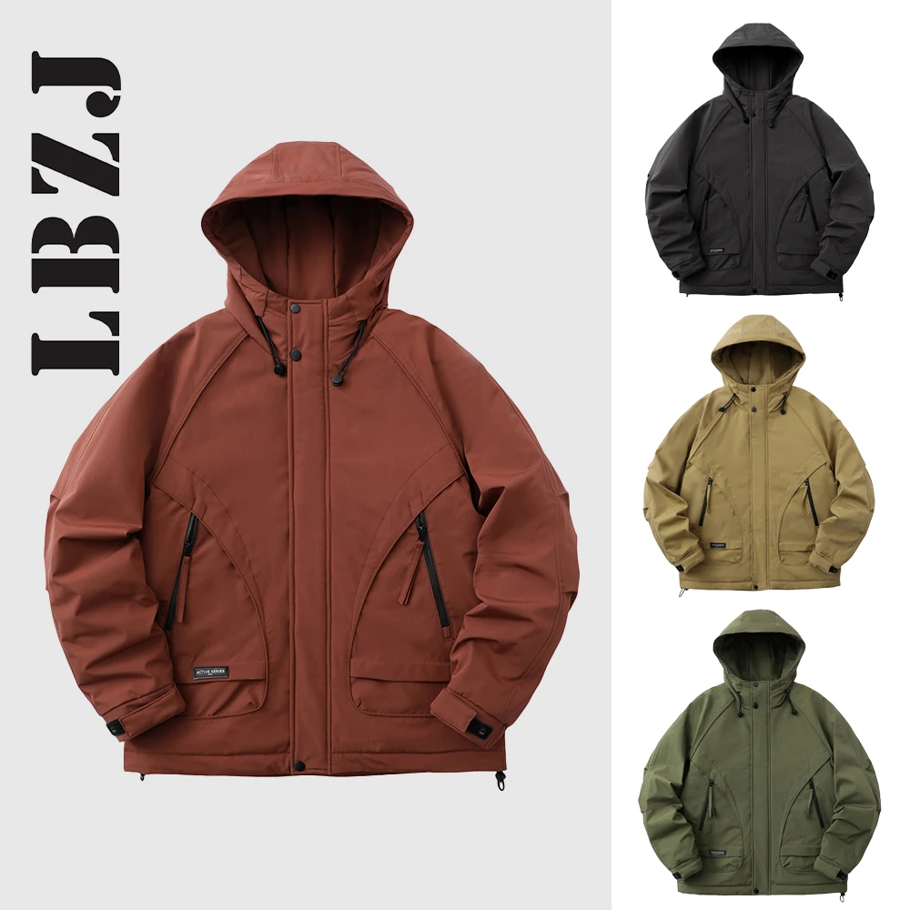 兰博之嘉•男士棉服情侣户外连帽宽松防风保暖冬季潮流加绒加厚