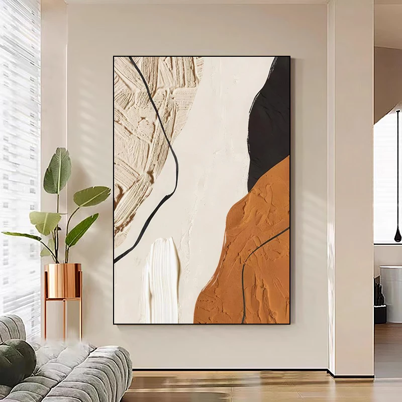 抽象艺术客厅落地画玄关挂画沙发背景墙轻奢壁画高级感大幅装饰画
