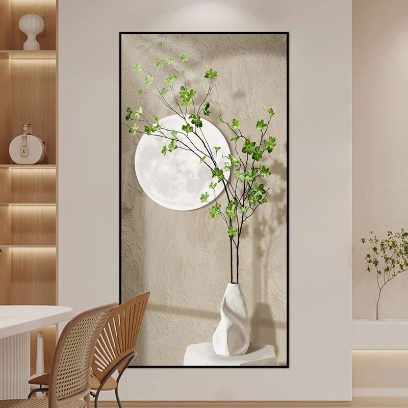 玄关装饰客厅背景墙现代简约走廊高端挂画大尺寸新中式艺术壁画