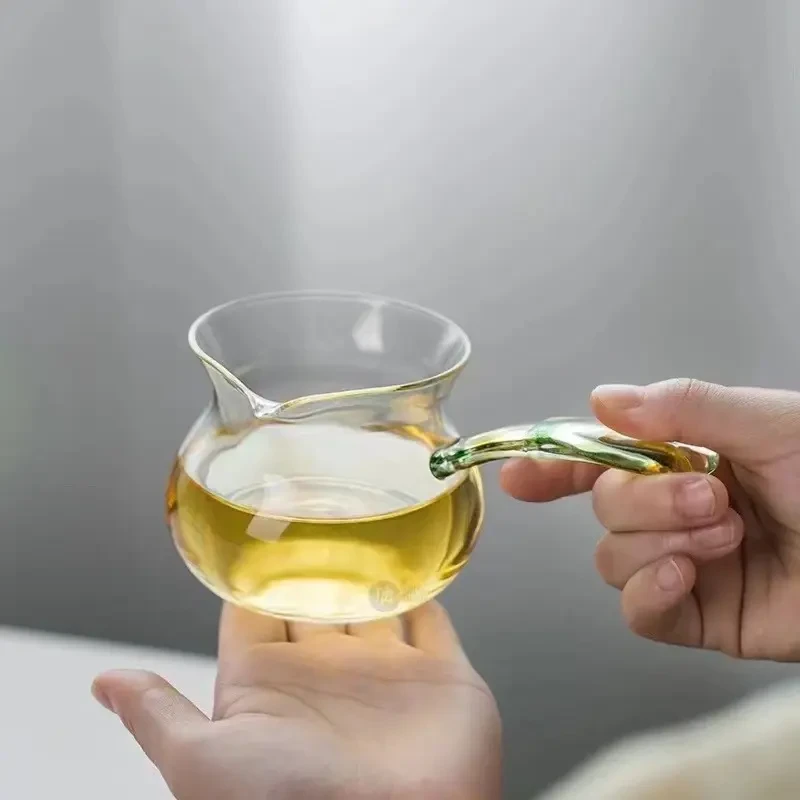 璃享 璃海公杯侧把公道杯玻璃茶具耐热公杯功夫分茶器