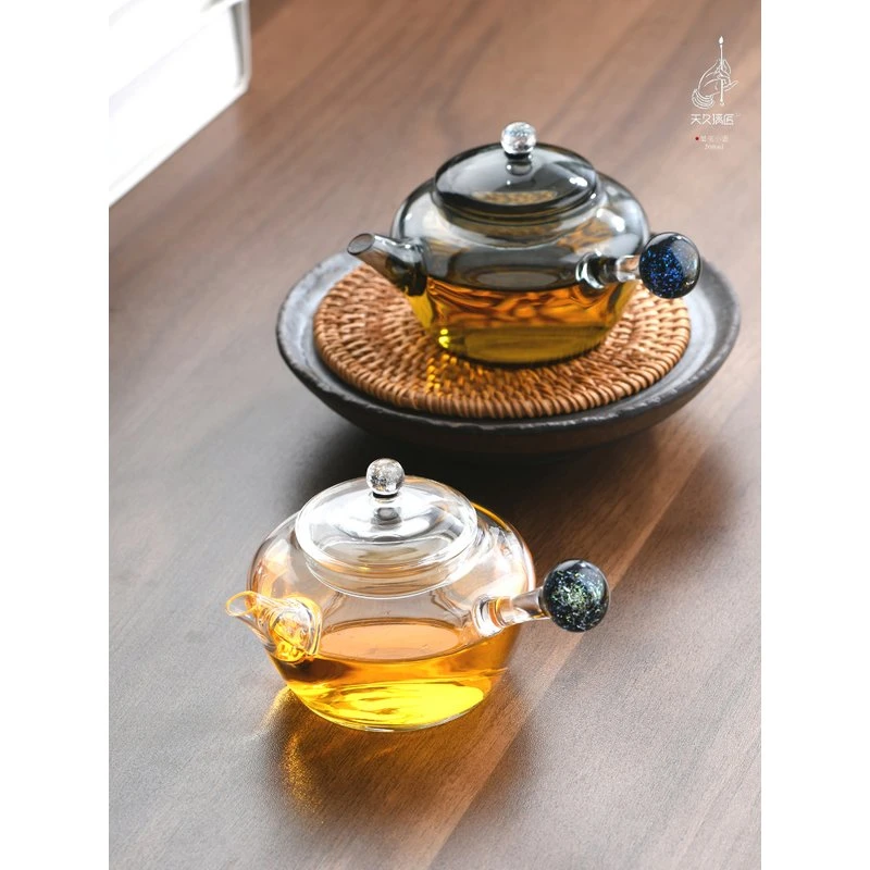 天久璃匠星奕小壶高档玻璃星空沏茶泡茶小壶嘴带漏滤网功夫茶道具
