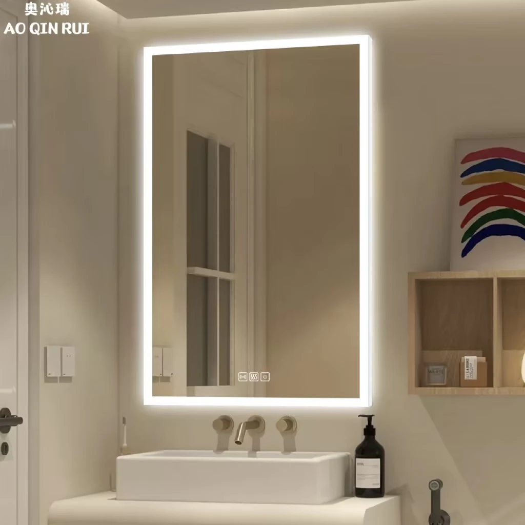 奥沁瑞浴室镜挂墙式洗漱台智能镜触摸屏化妆镜定制发光卫生间镜子