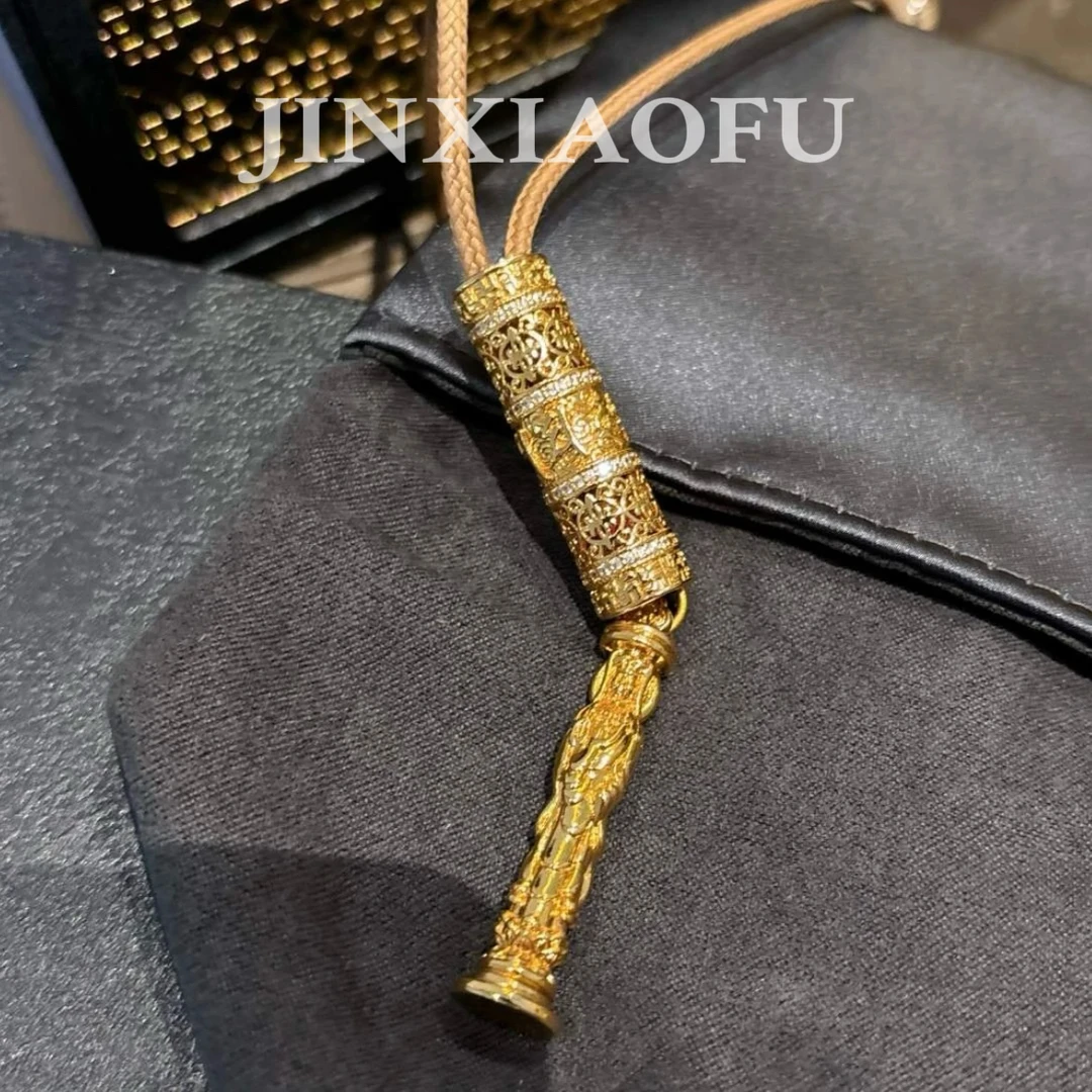 铜合金锆石吊坠 JINXIAOFU｜随身佛可转动抽拉精工版本
