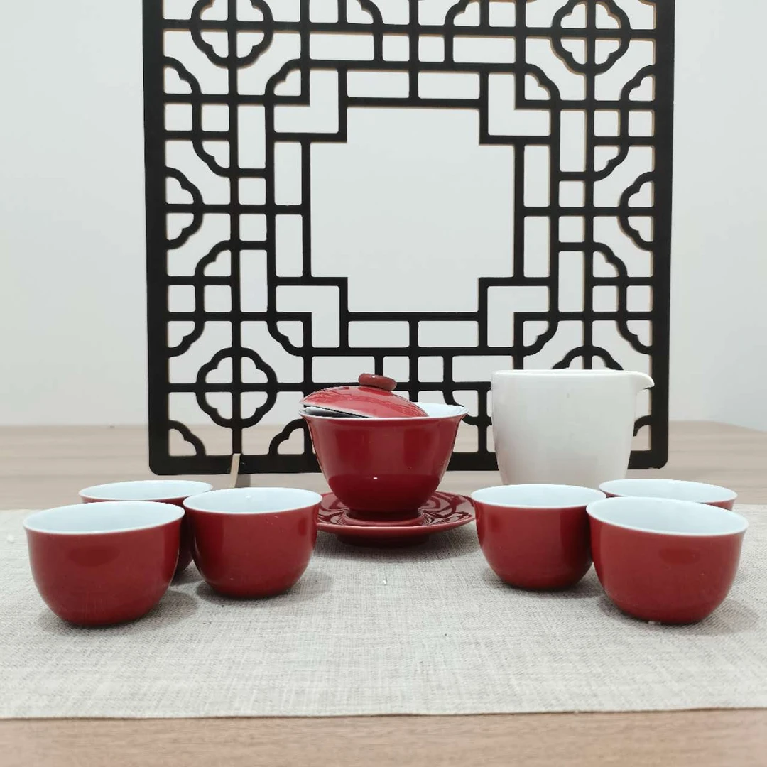 1【宠粉福利】红色盖碗茶具一套
