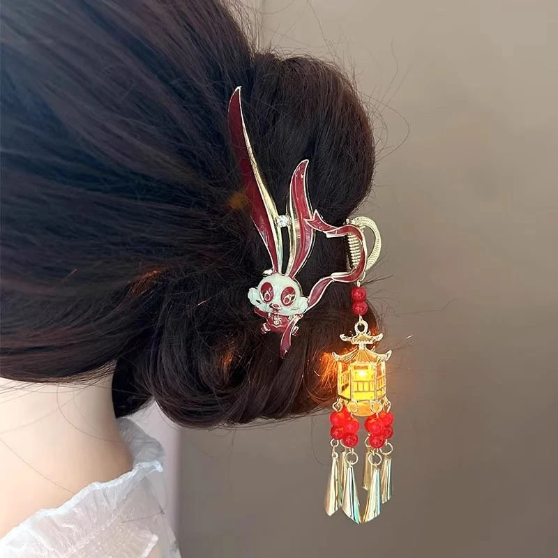 【中秋礼物】双面红色龙年抓夹创新百搭中国风发夹头古风气质发卡