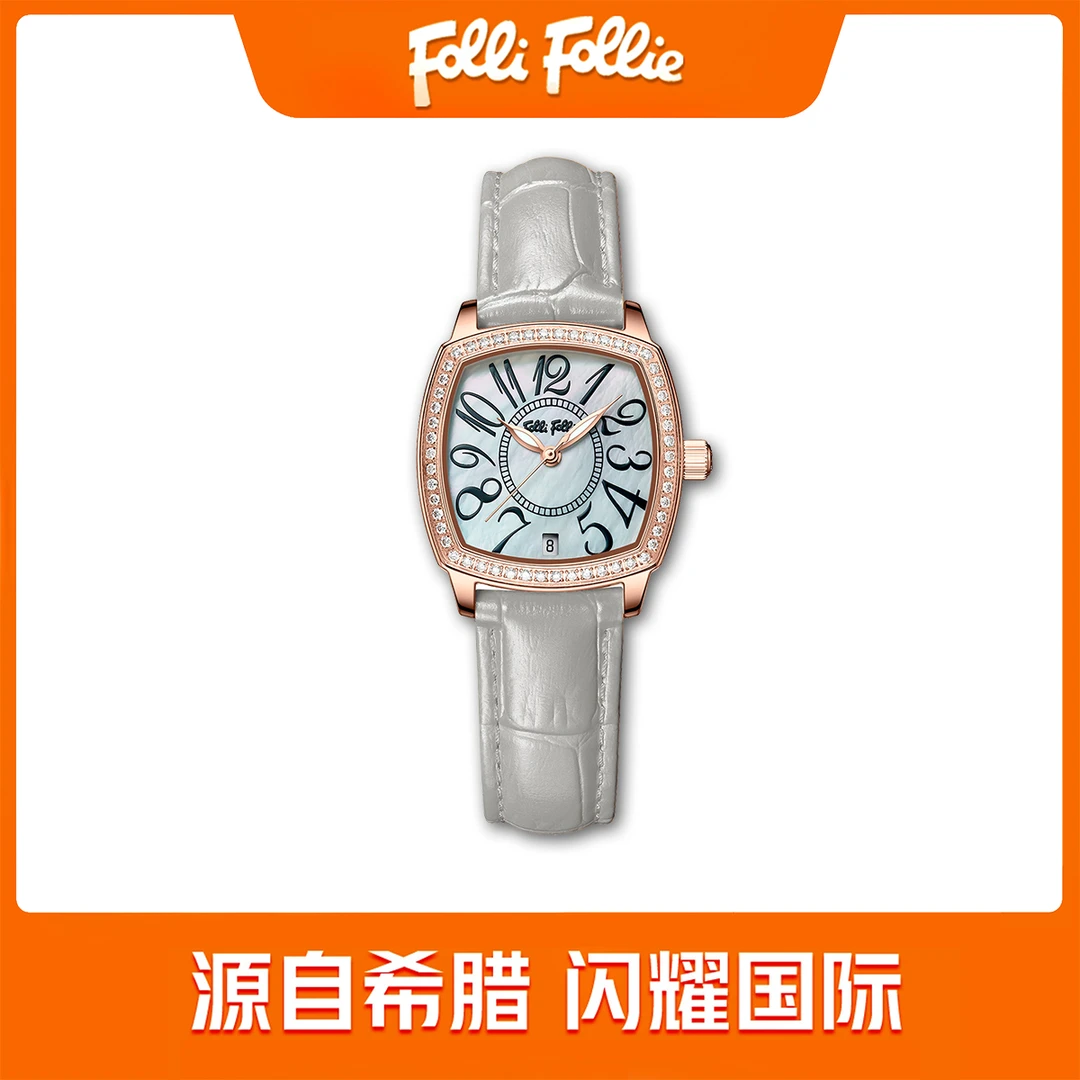 FolliFollie-酒桶款希腊轻奢时尚女士石英腕表