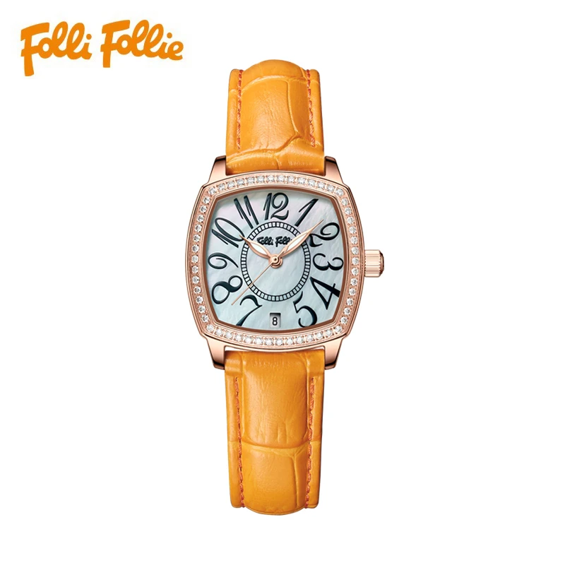 【天邑严选】FolliFollie-酒桶款希腊轻奢时尚潮流百搭女士手表