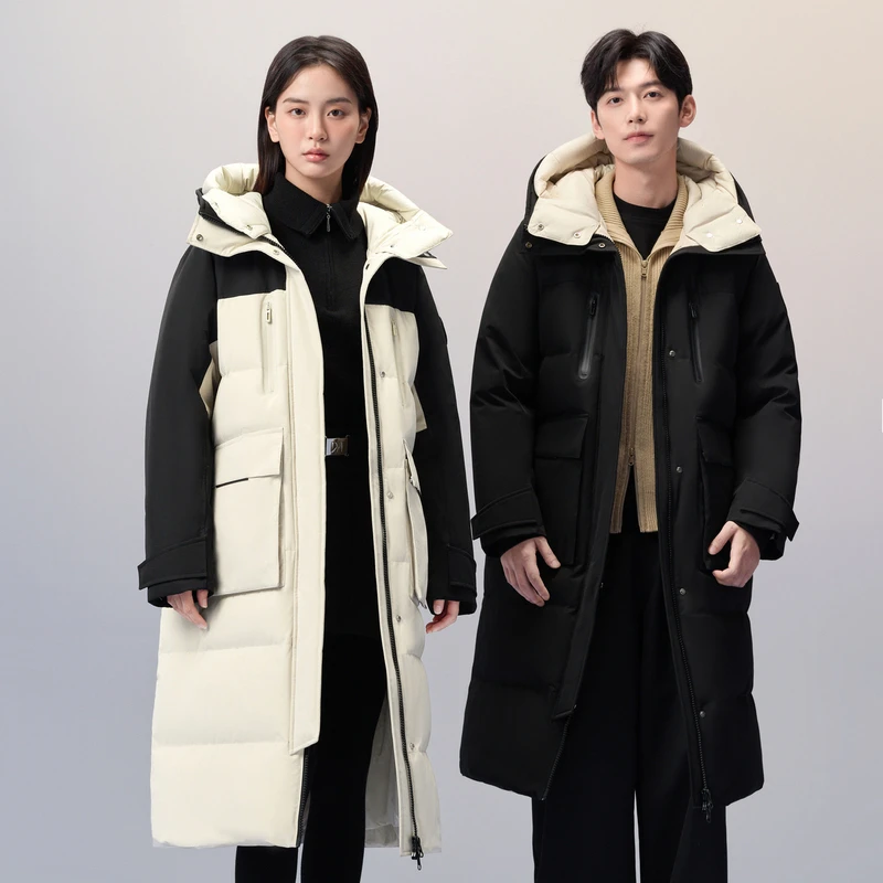 波司登24年冬新款都市户外情侣运动保暖长款羽绒服B40145903DY