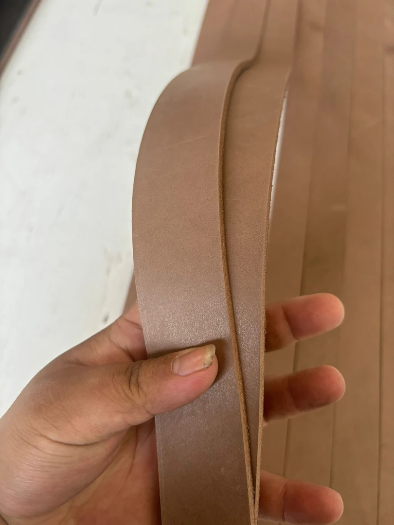 棕色4.0厚进口植鞣牛皮腰带条