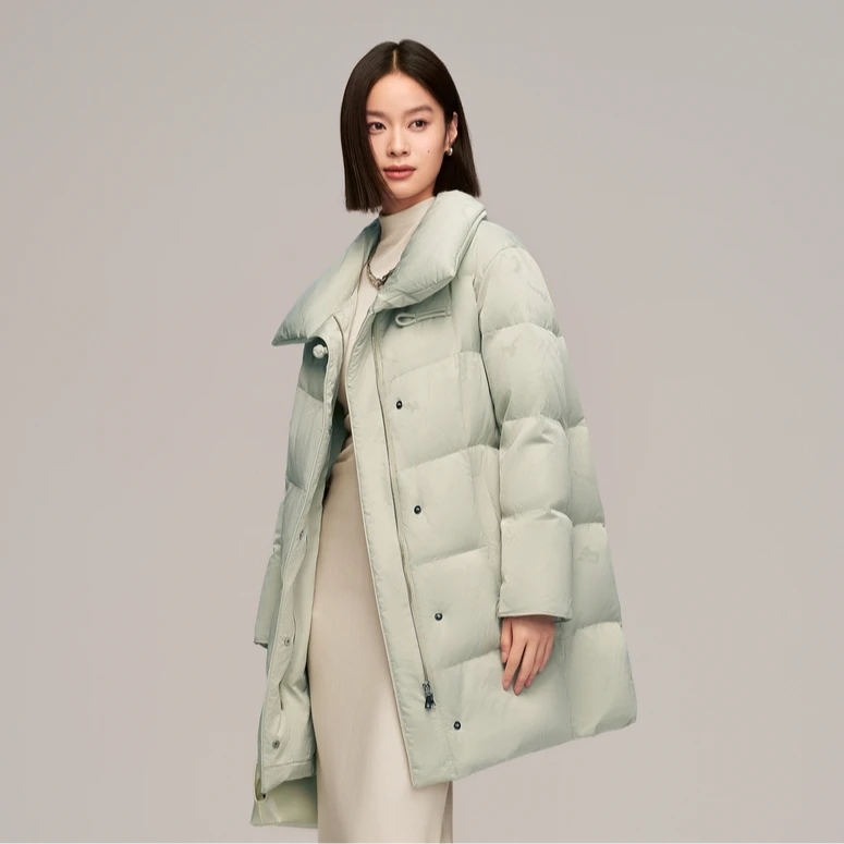 【新中式】波司登24新款鹅绒品质商务通勤女装外套时尚中长款羽绒服