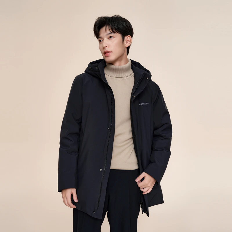波司登24新款冬季商务休闲时尚连帽保暖外套男装保暖短款羽绒服