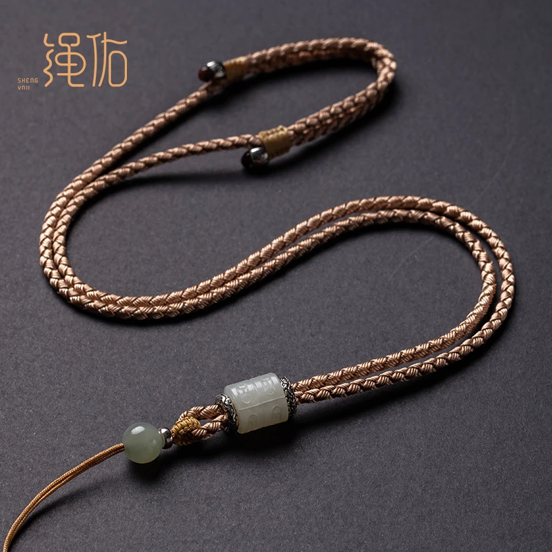 非金属布艺吊坠 吊坠绳手工项链绳粗款挂绳可调节绳龙鳞编织绳