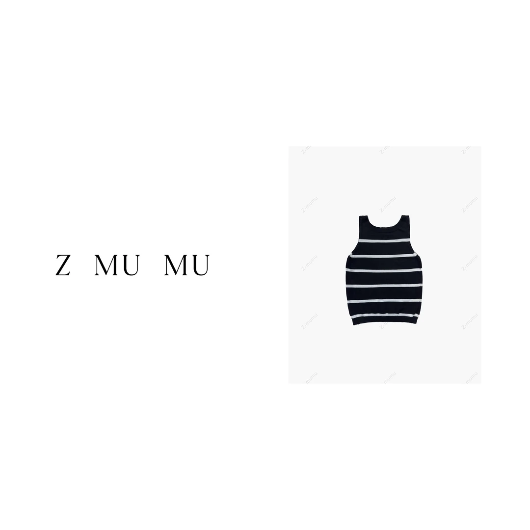Z-MUMU  "格调"  百搭时尚气质条纹背心Z-MUSY0007