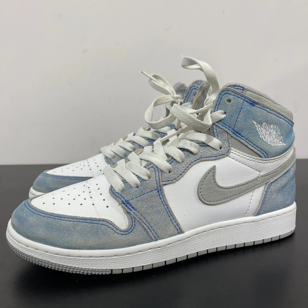 贰/40码/Jordan AJ1 GS薄荷糖水洗白蓝球鞋/95新/原盒/公价2105