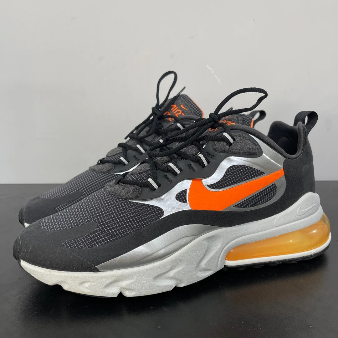 43码/Nike AirMax270黑色橙跑鞋/9新/无原盒/公价599