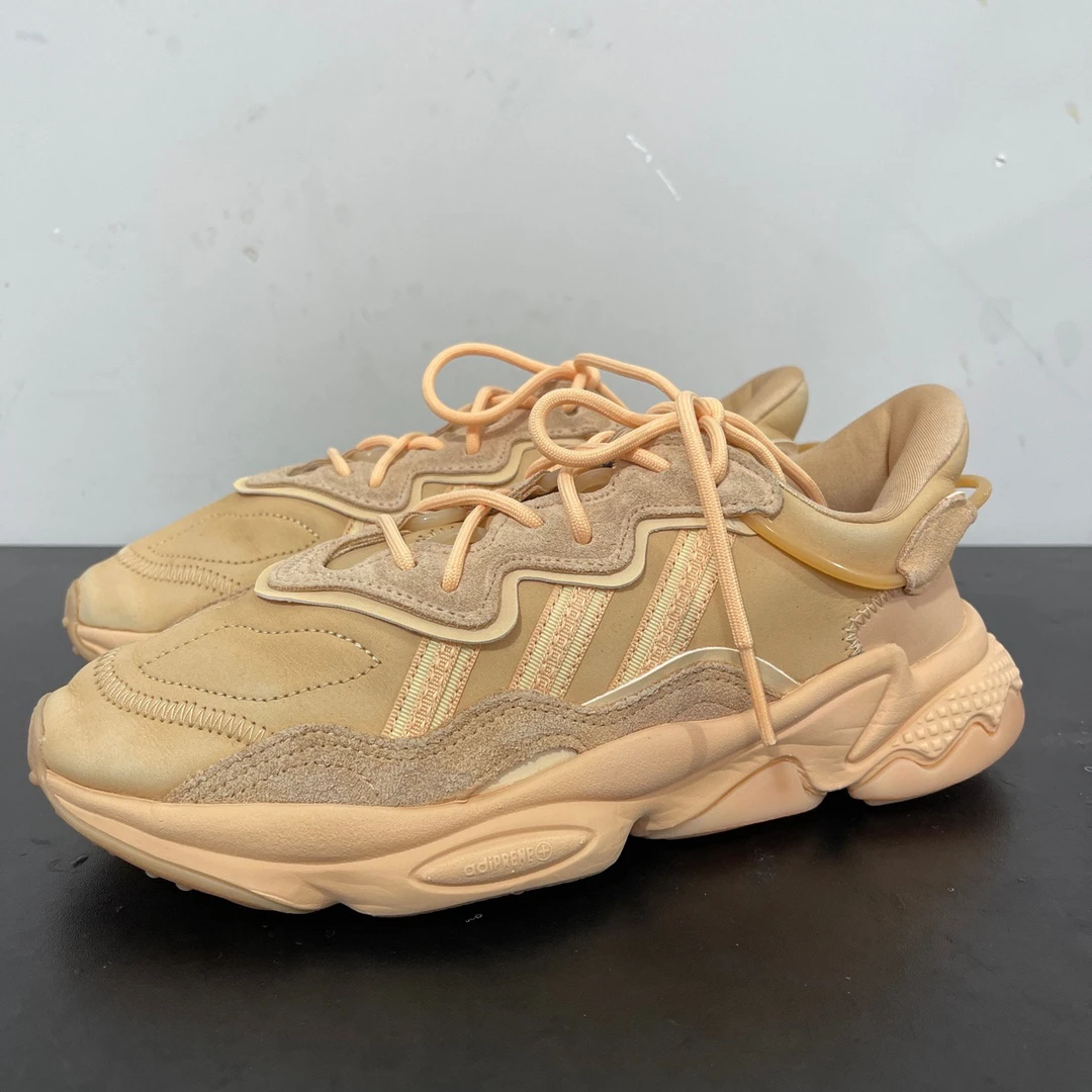 贰/40码/adidas Ozweego棕粉休闲鞋中古球鞋/95新/无原盒/公价671