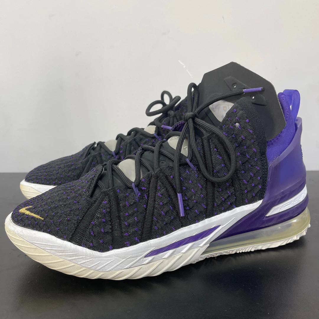 44码/Nike 詹姆斯18胡人黑紫金球鞋/9新/无原盒/公价849