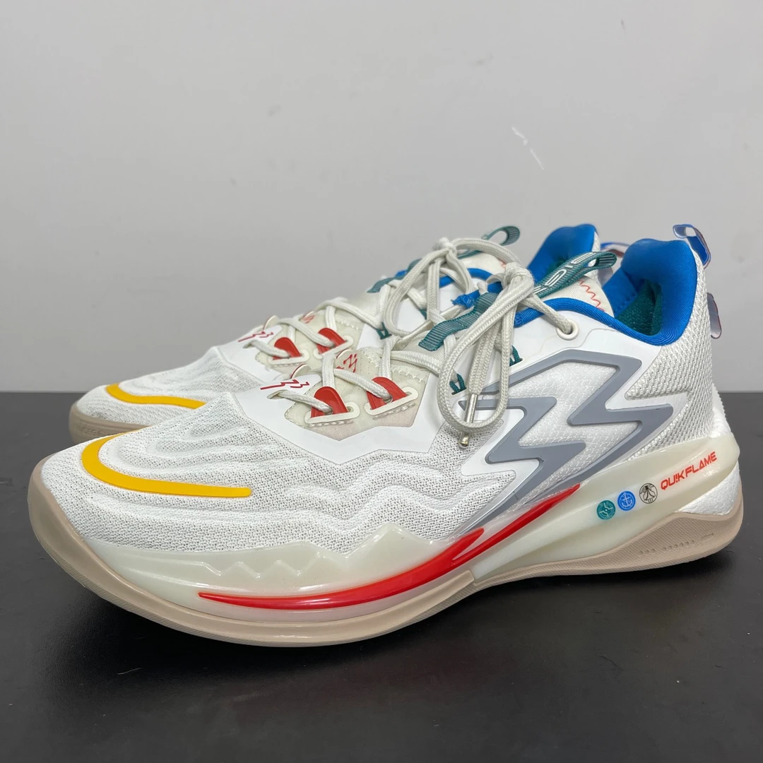 贰/44码/361 Big3.0Pro羽毛白球鞋/鞋底磕碰95新/原盒/公价549