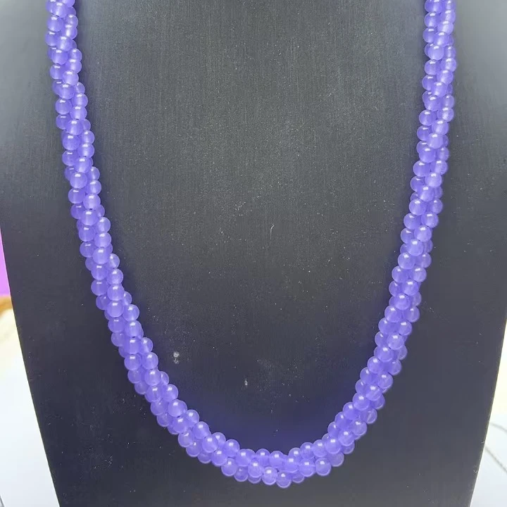 翡翠麻花项链14k金紫罗兰Q04