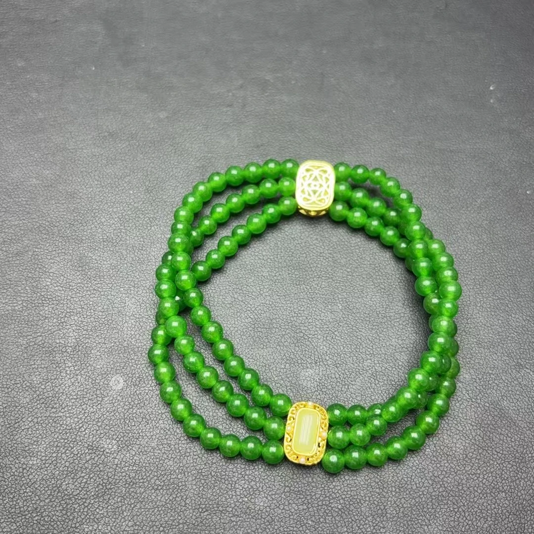 翡翠手链14k金三圈Q06