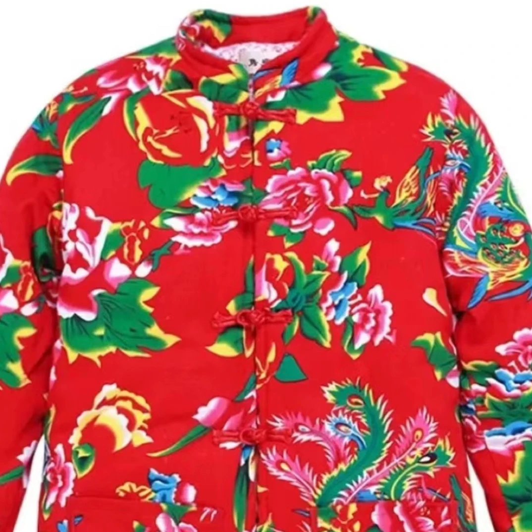 东北大花棉袄加厚保暖棉服喜庆民族风上衣冬季演出服秧歌服外套